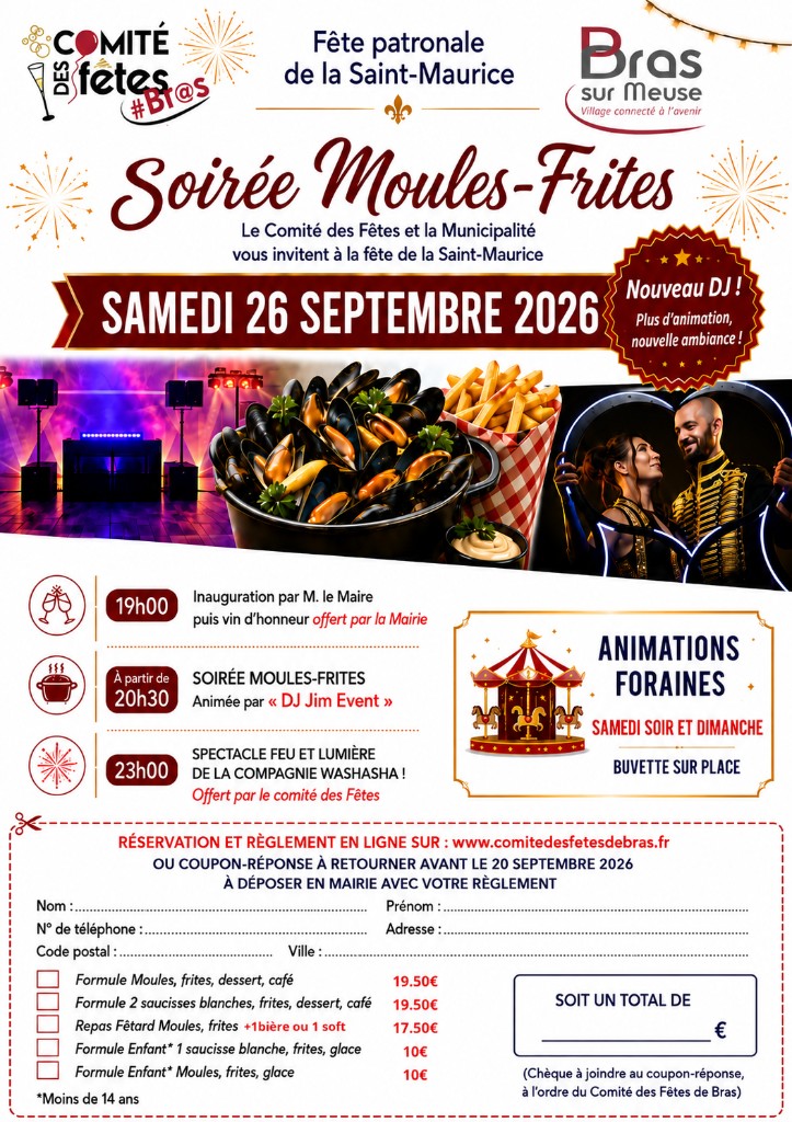 Affiche soirée moules-frites